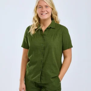 Värnamo InsectSafe® Hemp Mix Kortärmad Skjorta Dam / Pine Green