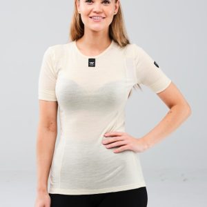 Merino Pro underställ kortärmad dam krämvit